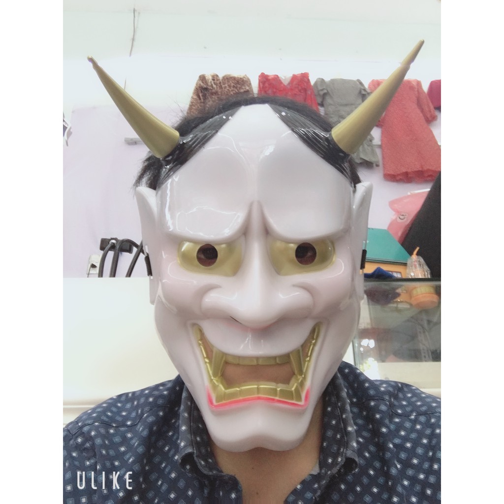 Mặt nạ hóa trang Oni Noh Hannya trong dịp Halloween -mặt nạ vương 2 sừng  Siêu thấp hacker
