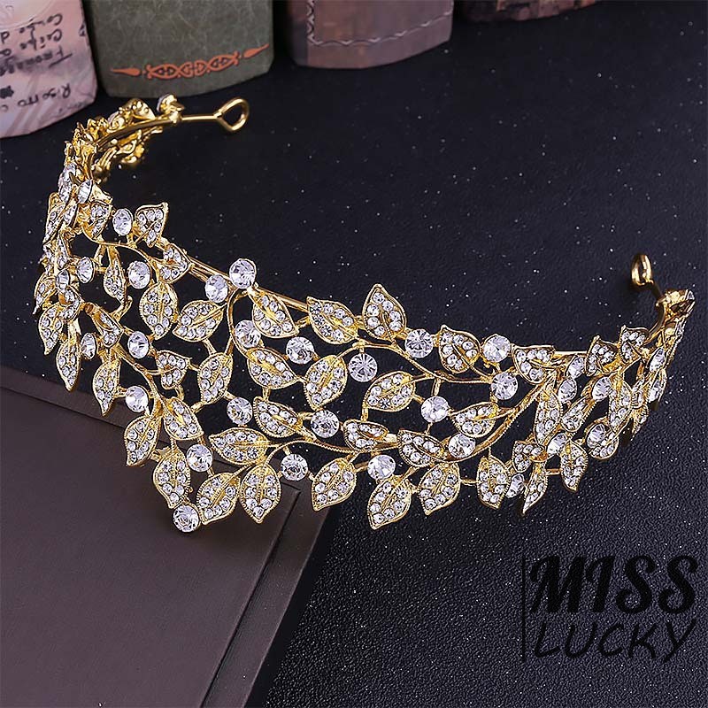 Trâm cài tóc hình chiếc lá đính đá phong cách vintage