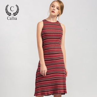 [Mã FASHIONMALLT4 giảm 15% đơn 150k] Đầm suông midi nữ Callia Lola sát nách (Đen/Đỏ)