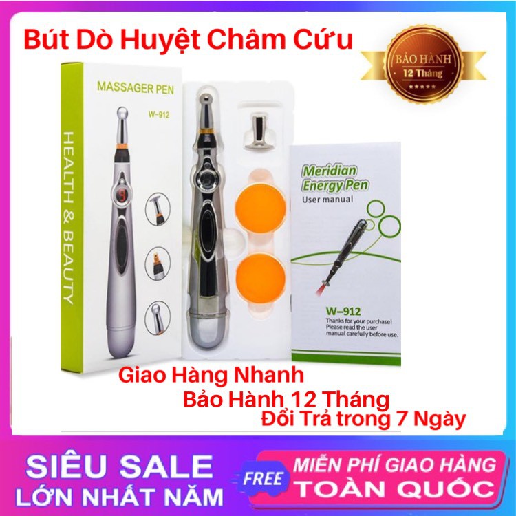 [FREESHIP] Bút Day Duyệt Châm Cứu 3 Đầu - Bút Xung Điện Dò Huyệt, Châm Cứu Đông Y Tia Hồng Ngoại.