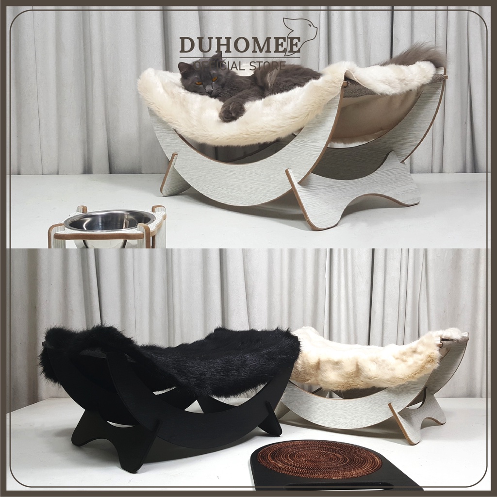 Võng nằm chó mèo thiết kế sang chảnh êm ái dành cho thú cưng | Võng Bán Nguyệt Duhomee