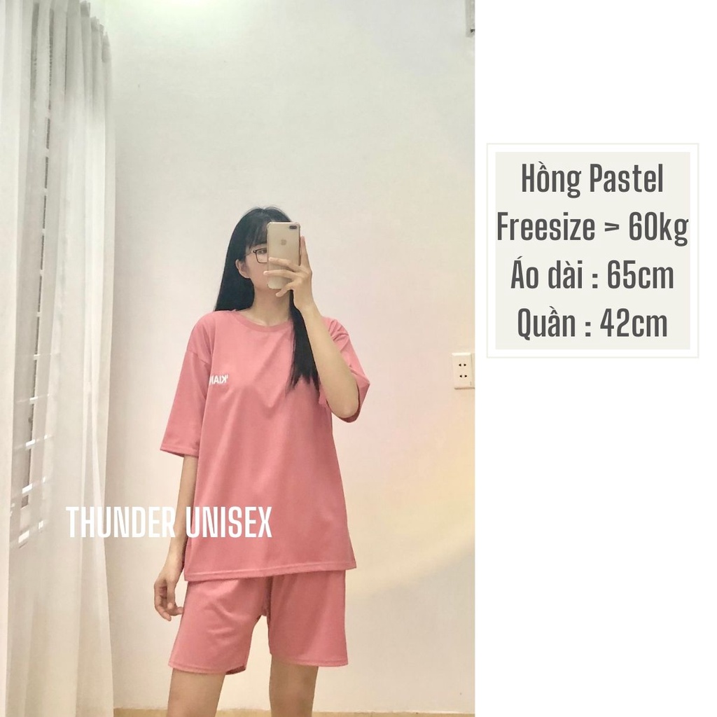 Set Đồ Nữ Quần Ngắn Ống Rộng Kết Hợp Áo Thun Unisex Tay Lỡ THUNDER UNISEX, 3 màu Chất Vải Thoáng Mát,Form Rộng Freesize