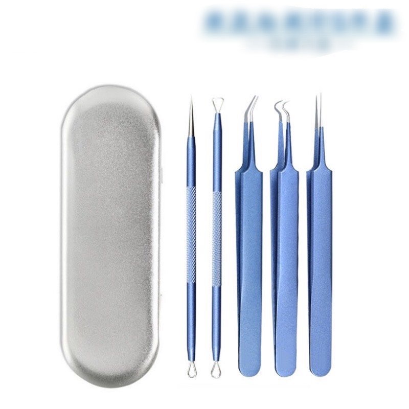 🔥HOT SALE🔥 BỘ DỤNG CỤ NẶN MỤN 5 MÓN CỰC XỊN KÈM HỘP ĐỰNG Y HÌNH (ẢNH THẬT)