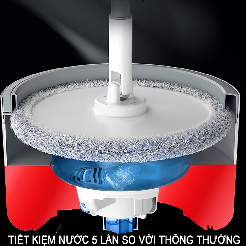 Chổi lau nhà thông minh thương hiệu Nhật HIKARI HR-365F, xoay 360 độ, thép không gỉ, vắt ly tâm cực khô, BH 12 tháng