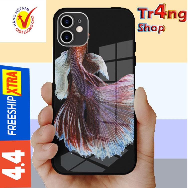 Ốp kính cường lực hình Cá Nice Fish tao nhã cho dòng Iphone từ 5 đến 12 OK-BET20210032