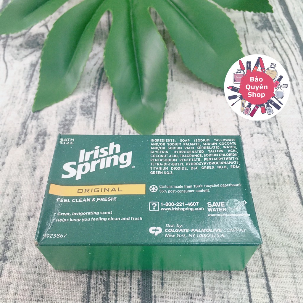 Xà phòng khử mùi Irish Spring Original Deodorant Soap 104.8g