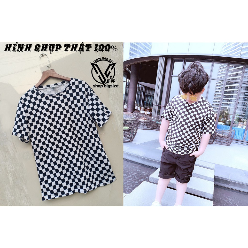 Áo thun caro trẻ em và người lớn đủ size 20-70kg