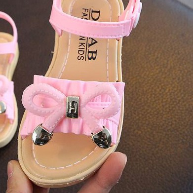 Sandal nhựa nơ hồng cho bé gái đi mưa