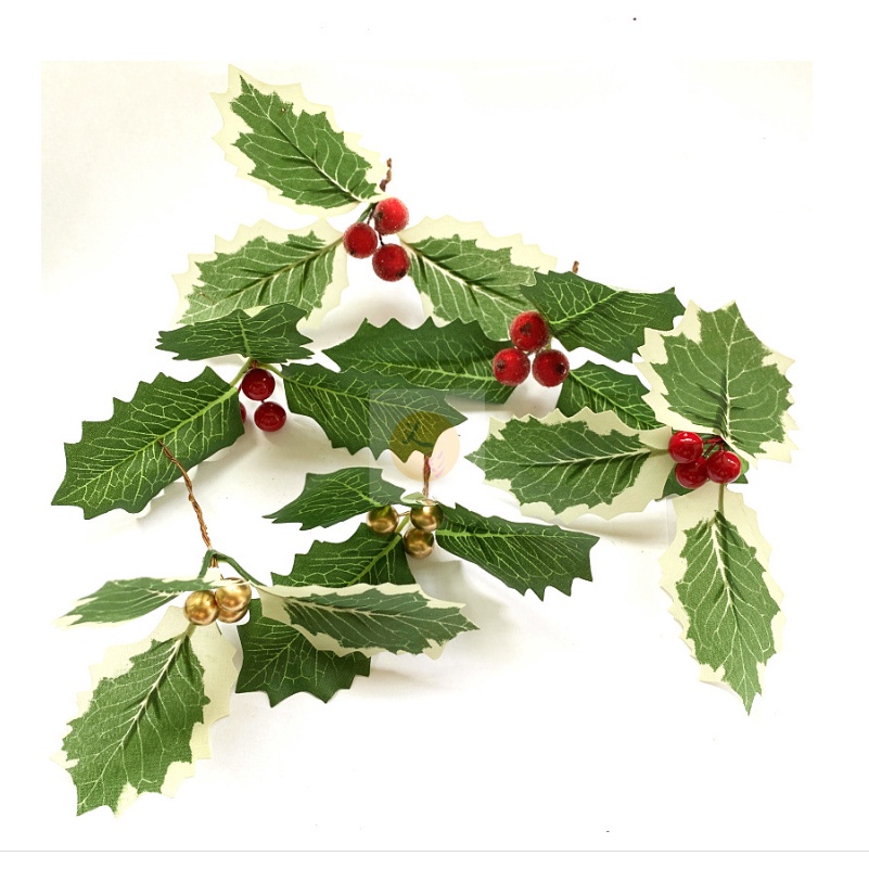 Lá Nguyệt Quế Đính Cherry Trang Trí Giáng Sinh Làm Đồ Handmade