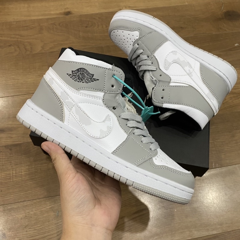 Giầy Jordan 1 xám cao cổ camo siêu đẹp Fullbox