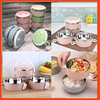 Cặp lồng giữ nhiệt lúa mạch 5 tầng lúa mạch ruột inox.