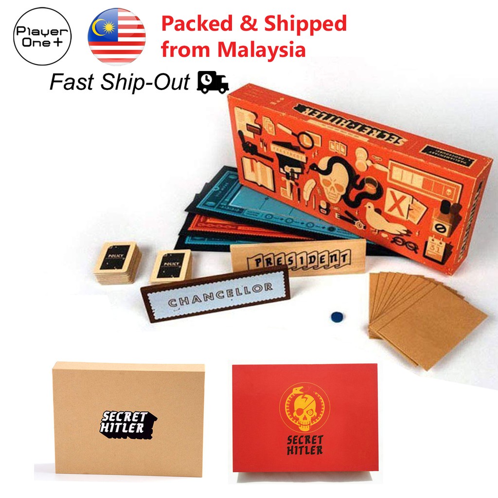 Trò Chơi Trên Bàn Cờ Secret Hitler Anti-Human Thẻ Trò Chơi Upgraded Red Yellow Box Bữa Tiệc Trò Chơi Board Game Card Games Fun Party Games (English Version)