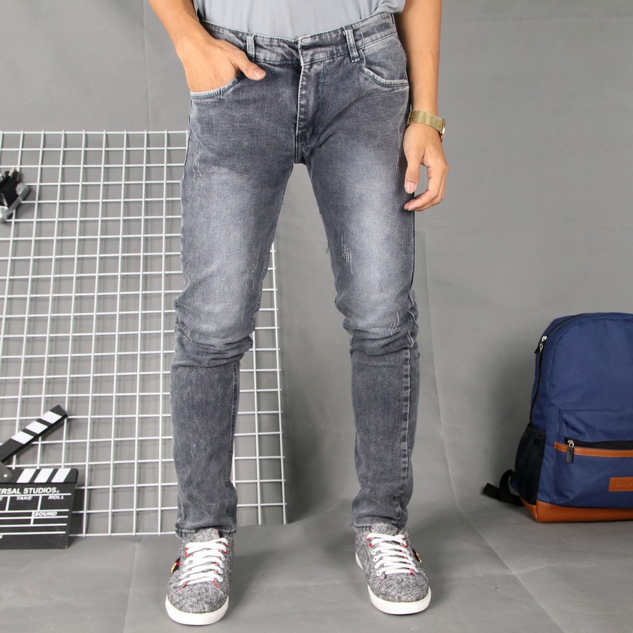 Quần jean nam xám co giãn cào xước TS100 Tronshop | BigBuy360 - bigbuy360.vn