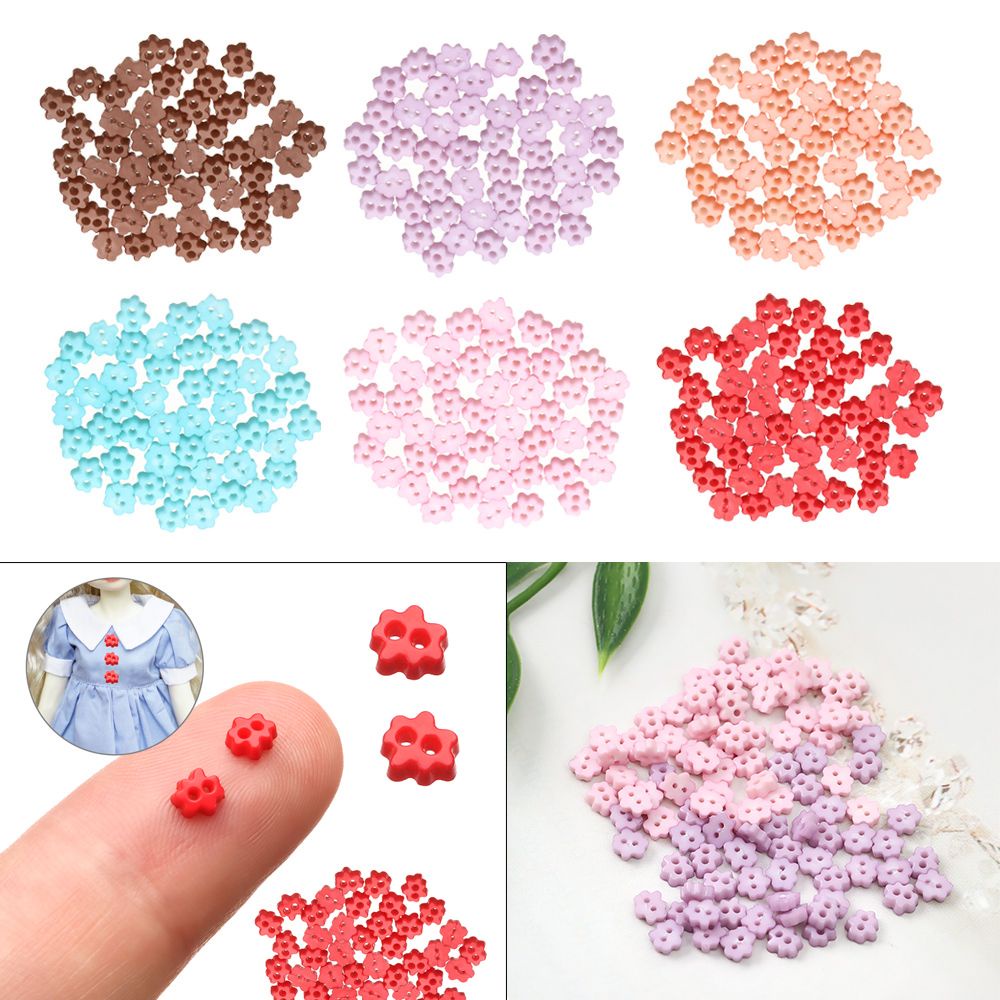 Set 50 Nút Áo 4mm Nhiều Màu Sắc Cho Búp Bê