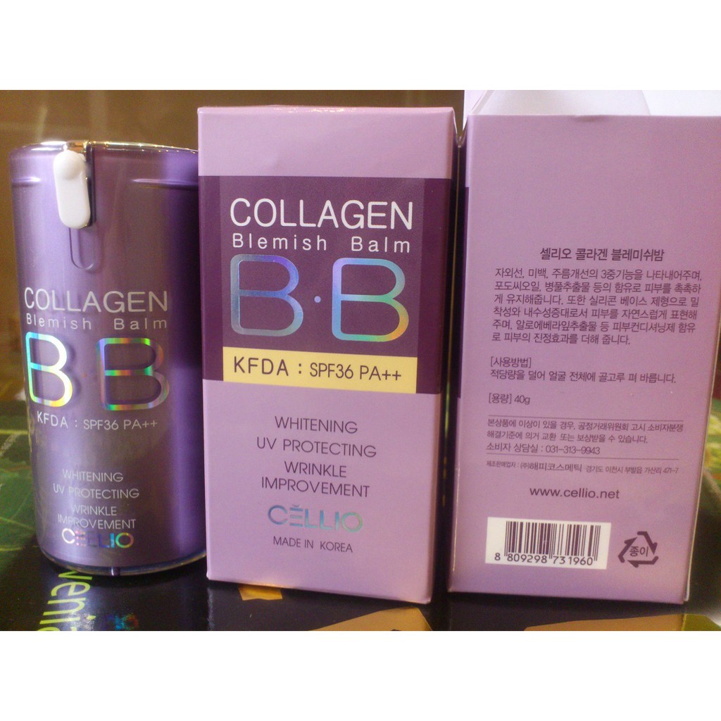 Kem nền Cellio Collagen Blemish Balm BB SPF 40 PA+++