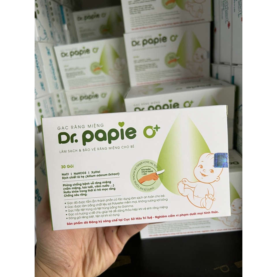Gạc Rơ Lưỡi Dr.PAPIE Vệ Sinh Răng Miệng Cho Bé,Rơ lưỡi Sữa tắm , Khăn lau hạ sốt Dr.papie cho bé