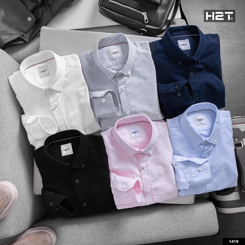 Áo Sơ Mi Nam Dài Tay H2T Kiểu Dáng Slim Fit, Chất liệu Modal Ít Nhăn, Bên Trong Cổ Áo Phối Viền Sọc Tinh Tế 1419 | BigBuy360 - bigbuy360.vn