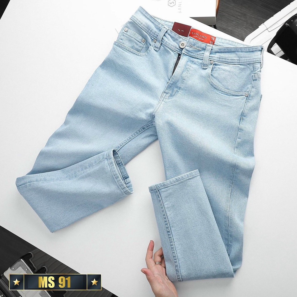 Quần jean nam xanh trơn cao cấp-chất bò co dãn 4 chiều-from chuẫn thời trang Lady-Hn Store88 o1