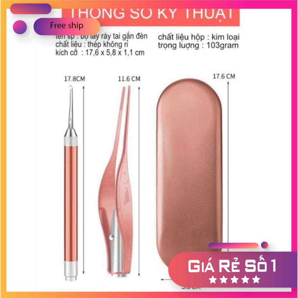 Lấy Ráy Tai Có Đèn Hàn Quốc 2 In 1 Cao Cấp