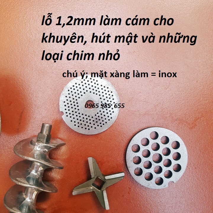 máy làm cám chim - cối xay thịt đùn cám chim mặt xàng inox loại xịn dùng làm thức ăn cho chim chào mào,khướu,khuyên