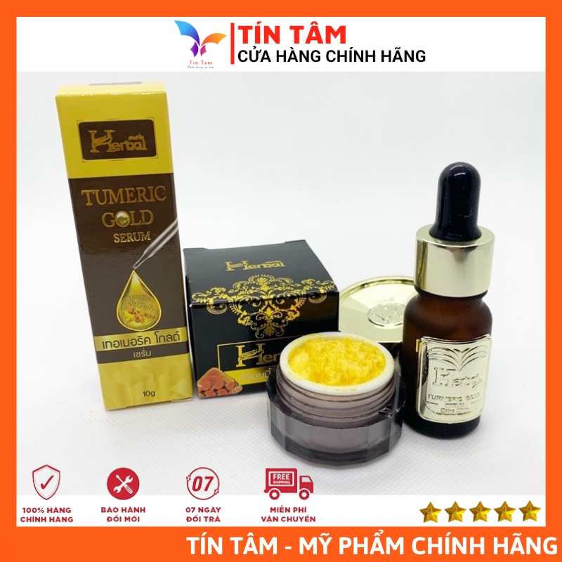 Bộ Serum Kem Nghệ Herbal Thái Lan (Mẫu mới) - Giảm Mụn, Mờ Thâm, Trắng Da