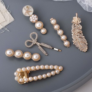 Set 6 kẹp tóc phong cách Hàn Quốc đính đá siêu xinh mẫu mới 2021