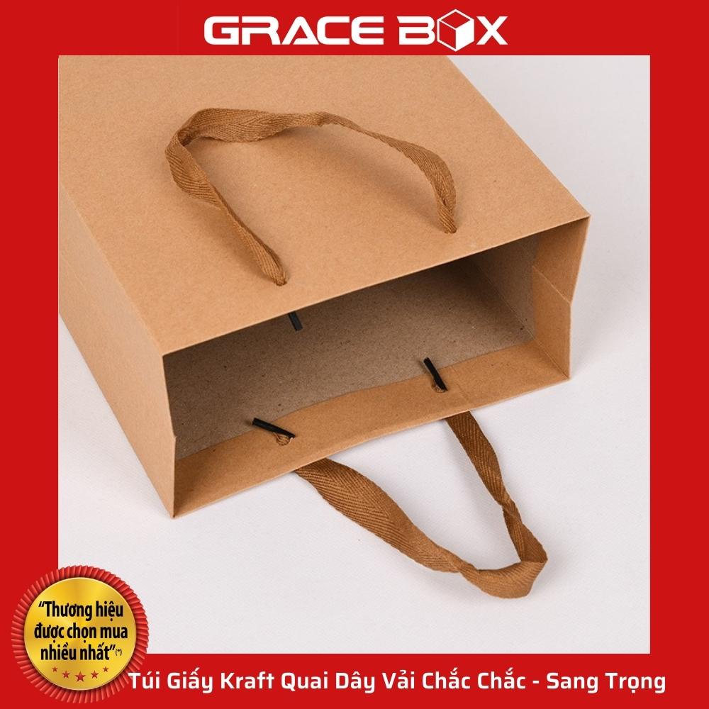 {Giá Sỉ} Túi Giấy Kraft Quai Dây Vải Chắc Chắc - Sang Trọng - Siêu Thị Bao Bì Grace Box