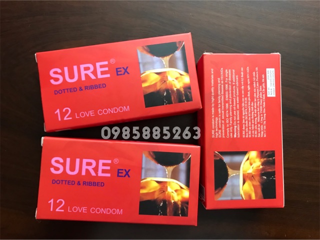 Bao cao su SURE  EX Đỏ - Hộp 12 Pcs - Ipek_Shop