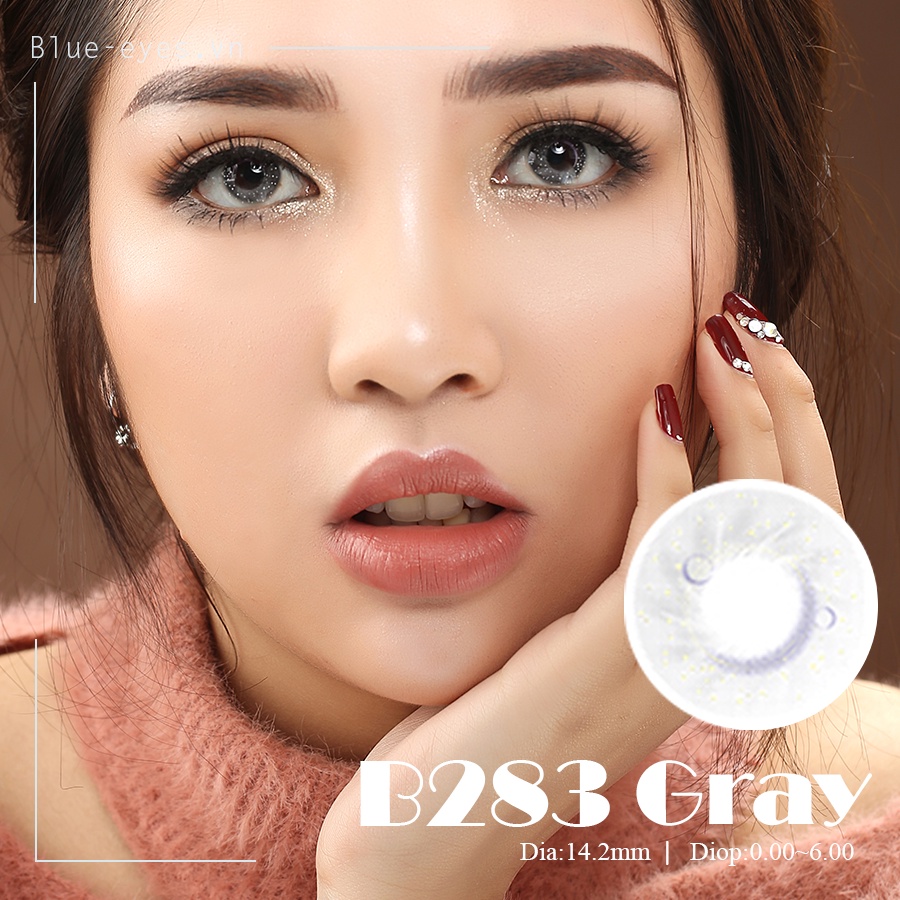 &lt;Lens xám Hot trend&gt; Lens mắt  thời trang  Hàn Quốc màu sáng  STELLA GRAY, kính áp tròng nhập khẩu chính hãng Hàn Quốc.