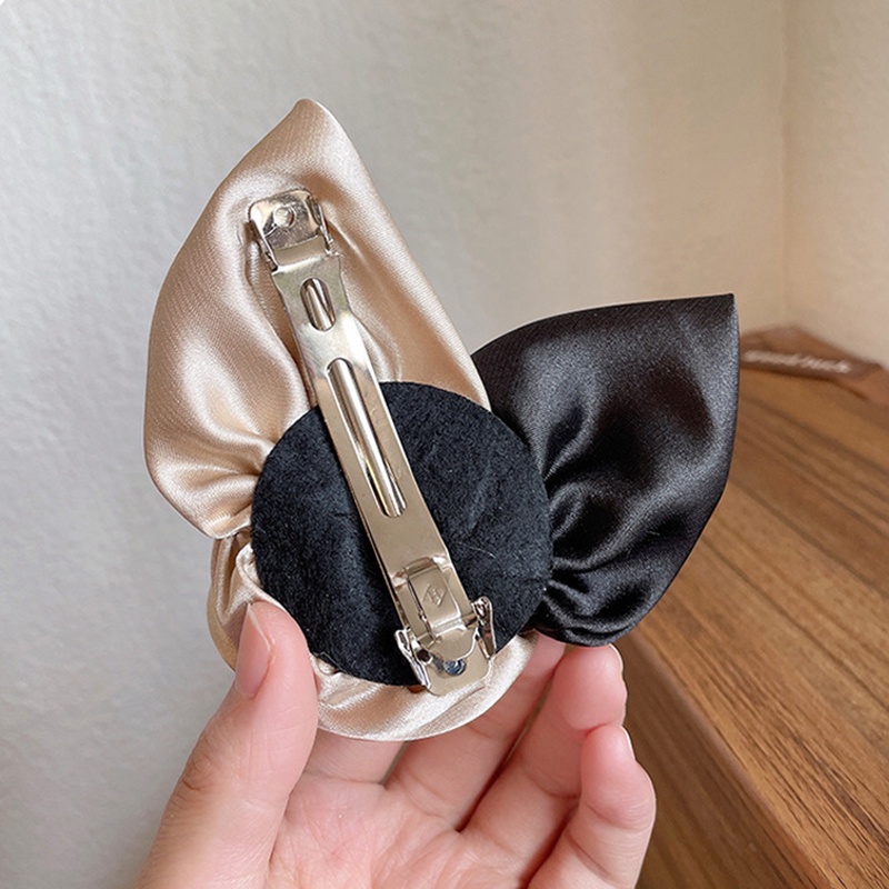 Kẹp Tóc Hình Hoa Hồng Bằng Satin Phong Cách Vintage Cho Nữ