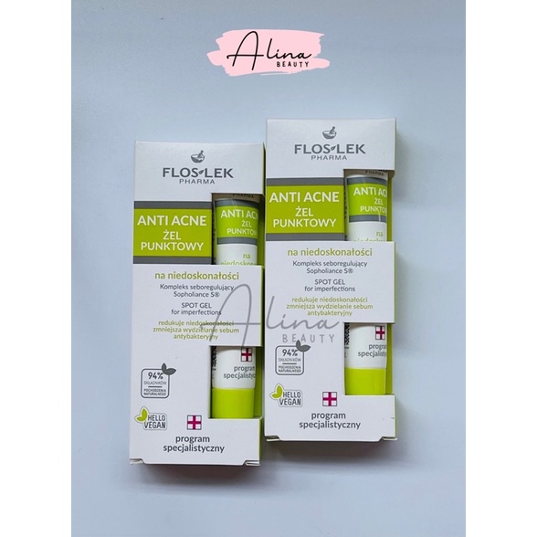 Gel chấm mụn Floslek Anti Acne Bacterial Intense 20g
