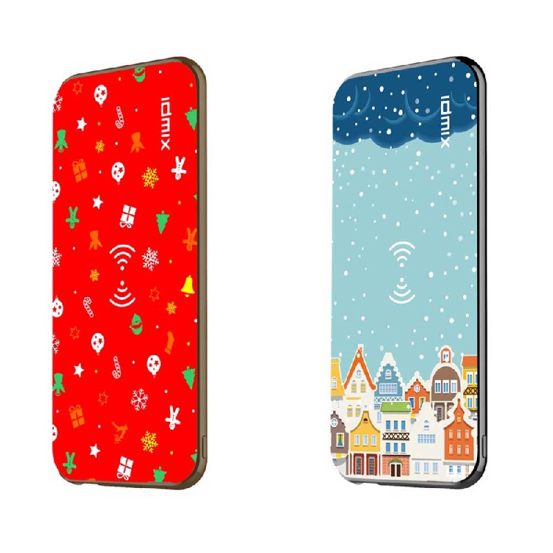 Pin sạc dự phòng sạc không dây IDMIX Christmas – 8.000 mAh- thiết kế trẻ trung, gọn nhẹ, hỗ trợ sạc nhanh, kết 3 cổ