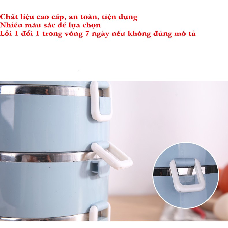 Cặp lồng giữ nhiệt 3 tầng tiền lợi, lớp inox 304 chống gỉ, an toàn vệ sinh, kiểu dáng sang trọng