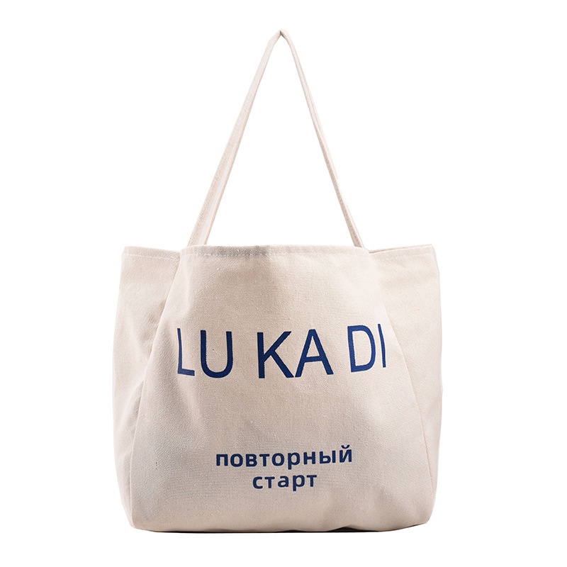 Túi Xách Canvas Cỡ Lớn In Chữ Thời Trang Cho Nữ