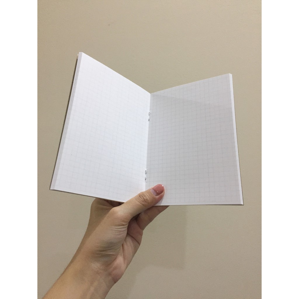 Lõi sổ, ruột sổ refill, Sổ tay bìa trơn size A6 - 72 trang - Giấy trắng Chấm bi (Dot) / ô vuông (Grid) / Kẻ ngang / Trơn