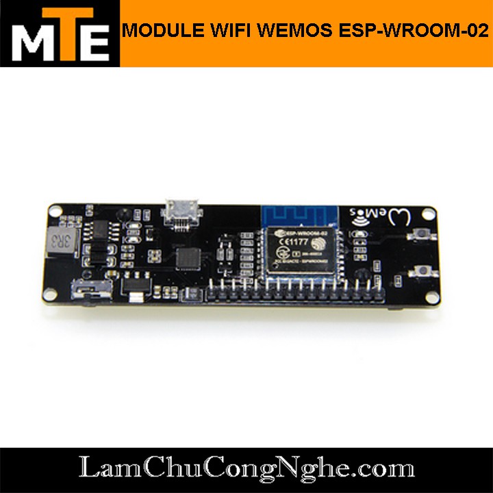 Mạch Thu Phát Wifi wemos ESP8266 ESP-WROOM-02 với đế pin 18650