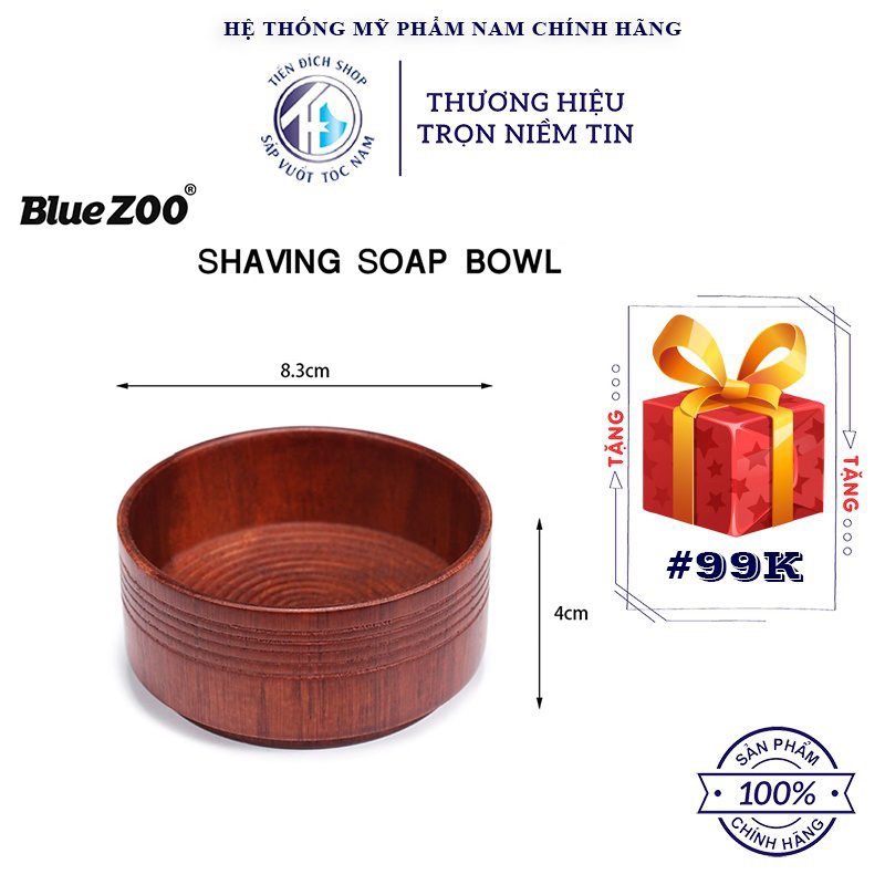Bát đánh bọt cạo râu Bluezoo từ gỗ SỒI