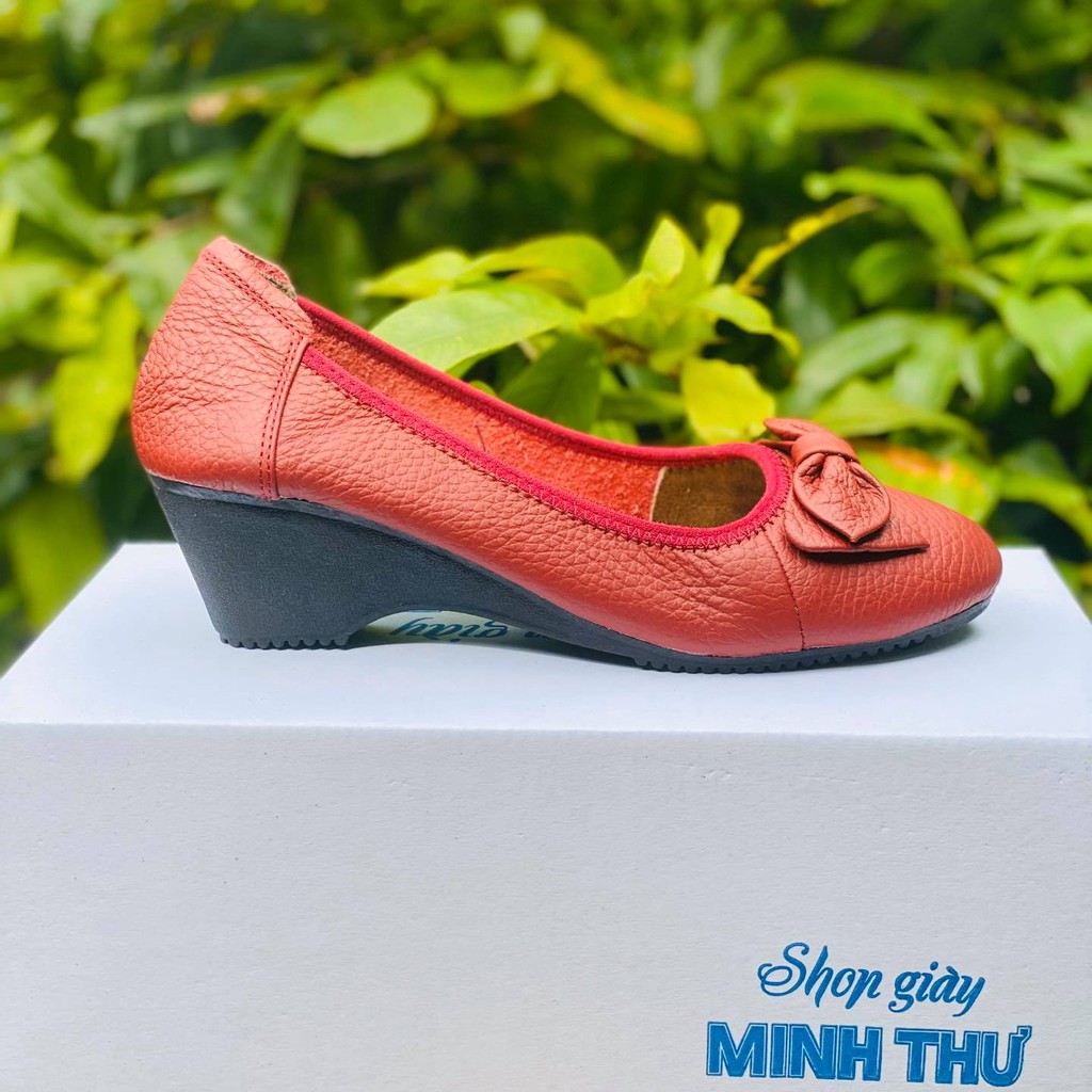 [shop giay minh thu] Buppe da thật, đế xuồng 5cm MT835