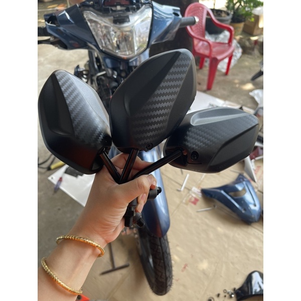 Kính chiếu hậu xe máy mẫu BB nhựa nhám dành cho các dòng xe l Gương chiếu hậu xe máy