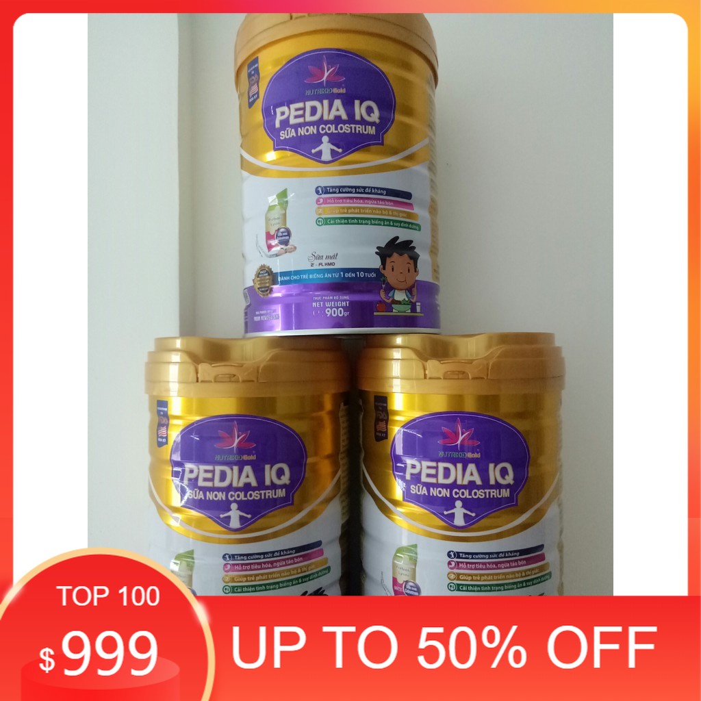 Sữa mát Nutrikidgold Pedia IQ 900g dành cho trẻ biếng ăn, suy dinh dưỡng thấp còi, ngừa táo bón