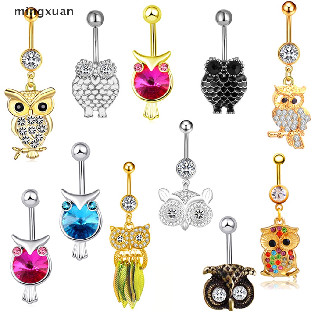 Khuyên Rốn Hình Cú Mèo Đính Đá Zircon Quyến Rũ Cho Nữ