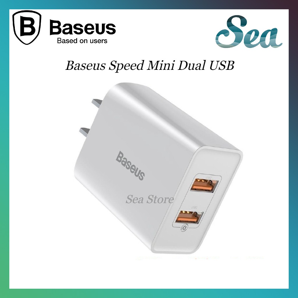 Củ sạc nhanh 2 cổng 18W Baseus  - Hỗ trợ sạc nhanh - Bảo vệ thiết bị điện - An toàn - Bền bỉ - Chính hãng