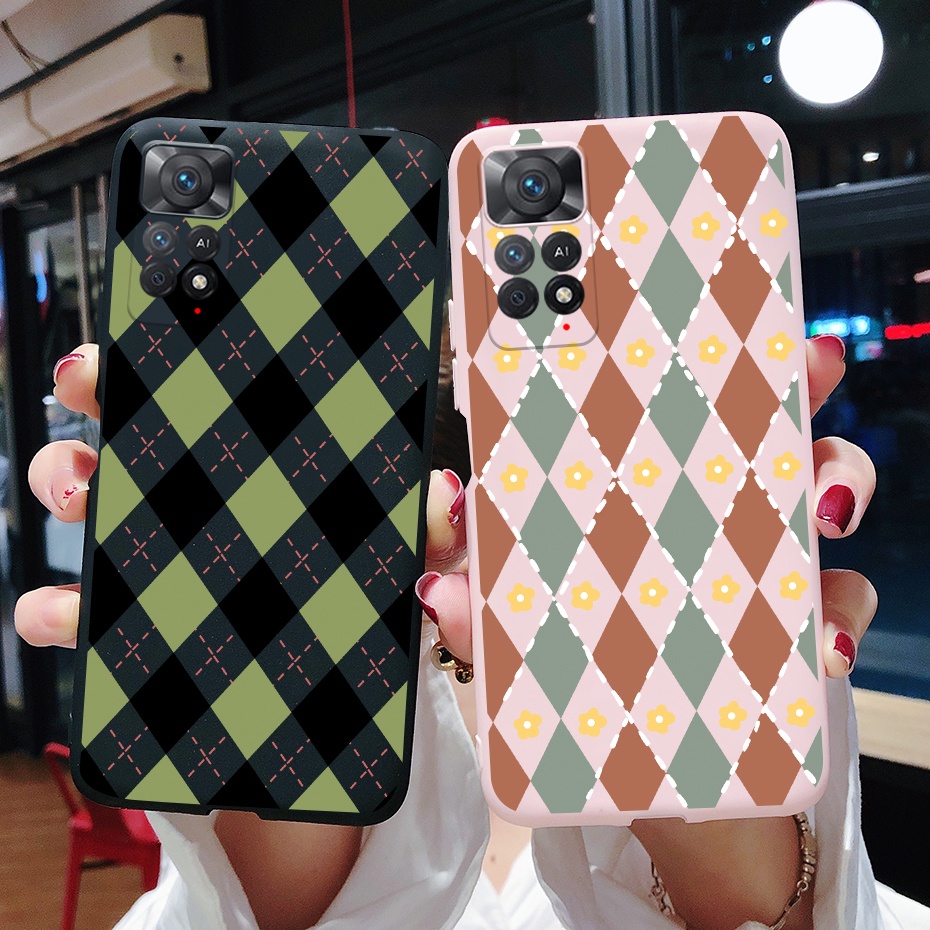 Ốp Điện Thoại Silicon Dẻo Họa Tiết Bảng Kẻ Ô Vuông Thời Trang Cho Xiaomi Redmi 10 Note 11 11s 11 pro 4G 5G Global Version