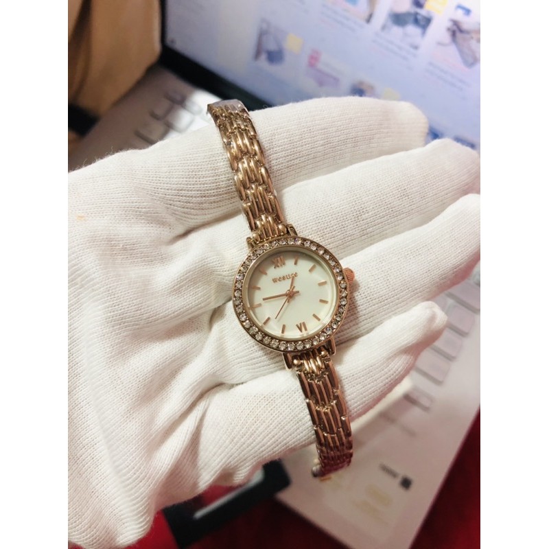 [Full box ] Đồng hồ nữ dây kim loại We.sure mặt tròn nhỏ case 26