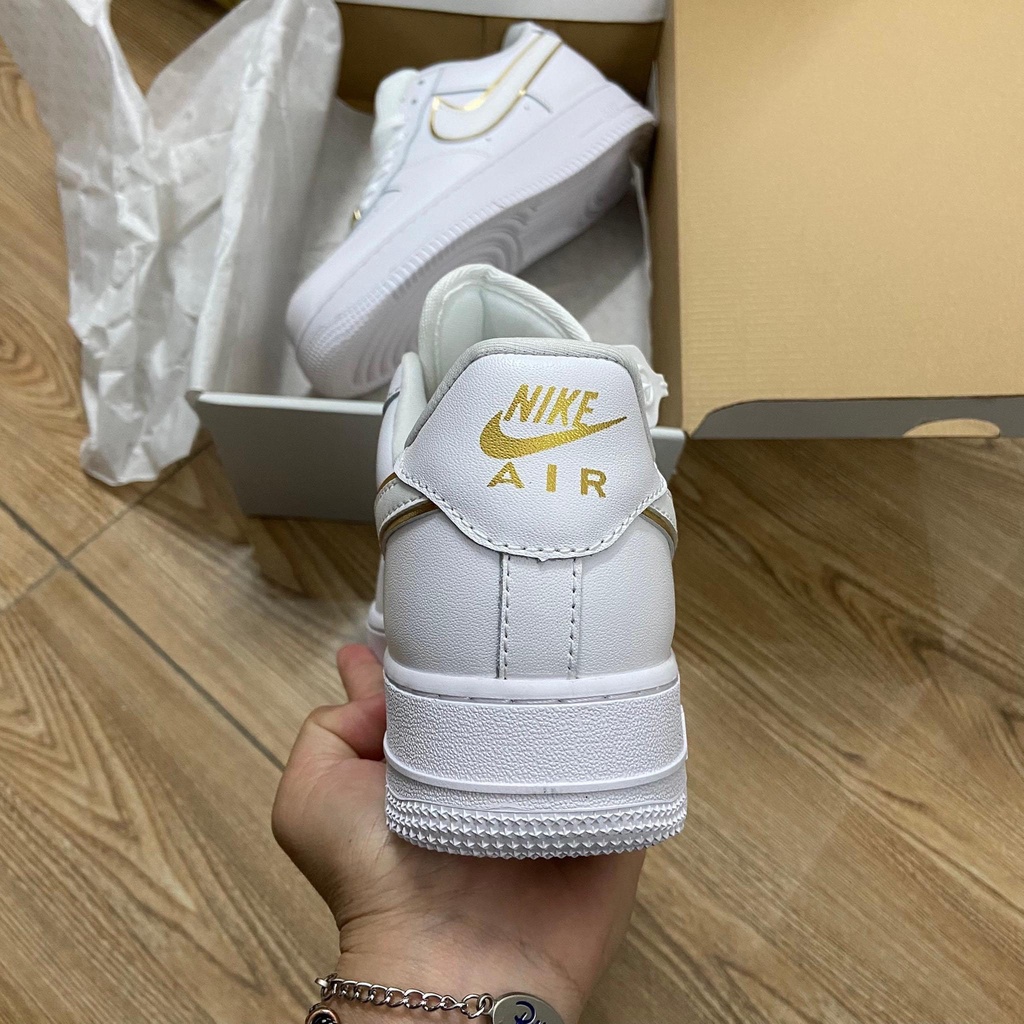 Giày_nike trắng full viền vàng, giày af1 trắng viền vàng hàng cao cấp full size, full bill box