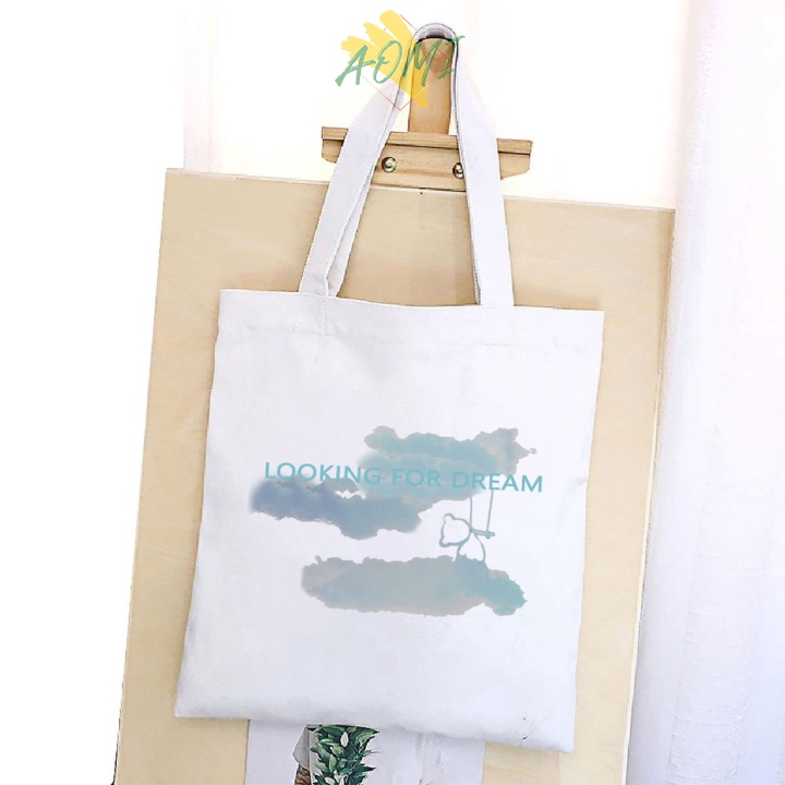 [Nhiều mẫu Đẹp] TÚI VẢI HAN QUOC TOTE CANVAS BAG CÓ KHÓA KÉO SIZE LỚN 33x38cm PHONG CÁCH CÁ TÍNH HOT TREND AOMIVN VUHYEN