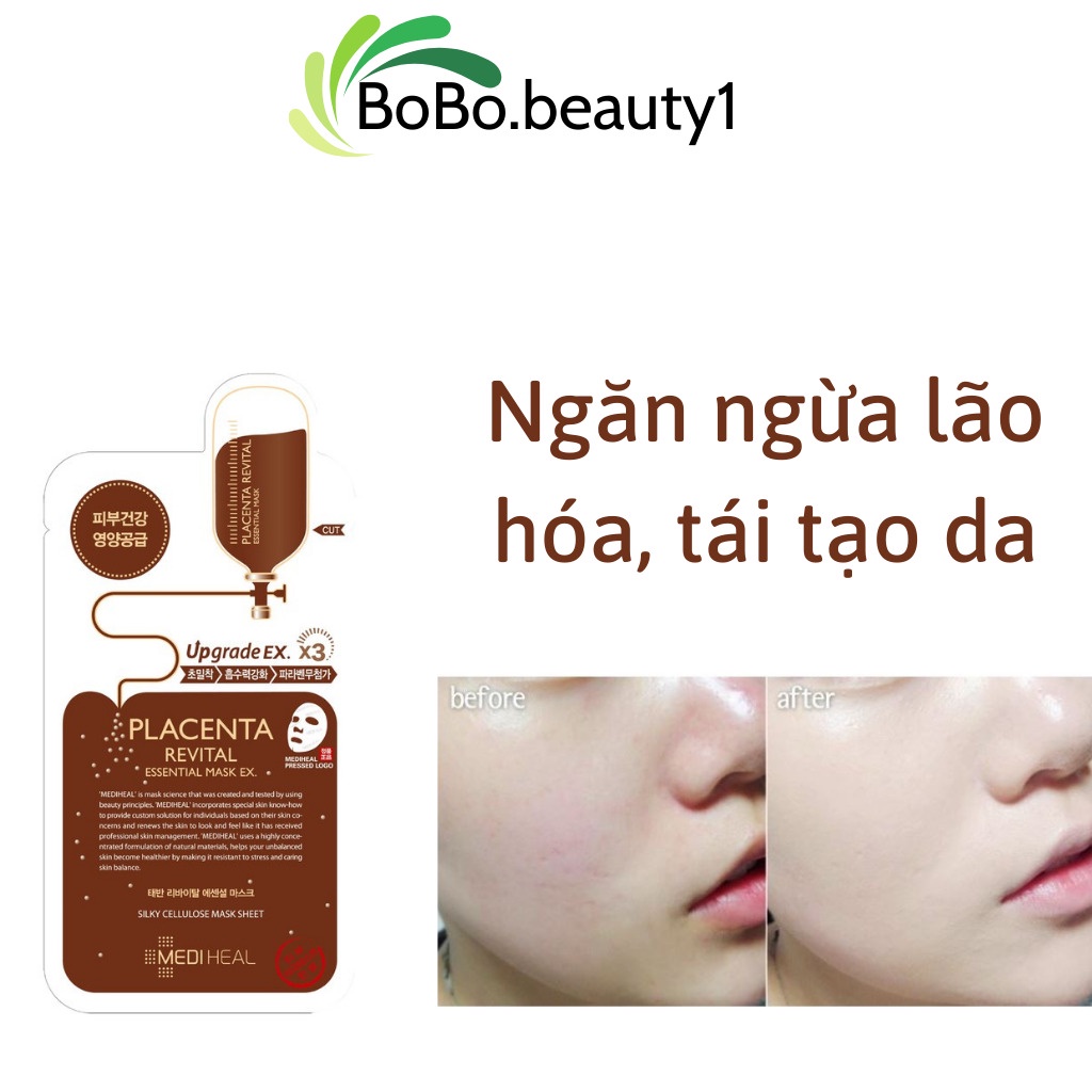 Mặt nạ giấy Mediheal dưỡng trắng sáng da Hàn Quốc mask giảm mụn cấp ẩm nâng cơ chống lão hóa mờ nếp nhăn