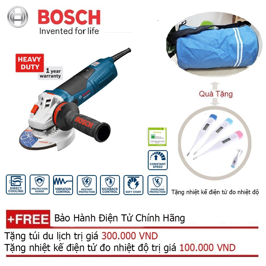 Máy mài góc Bosch GWS 17-125 CI Professional + Quà tặng áo mưa
