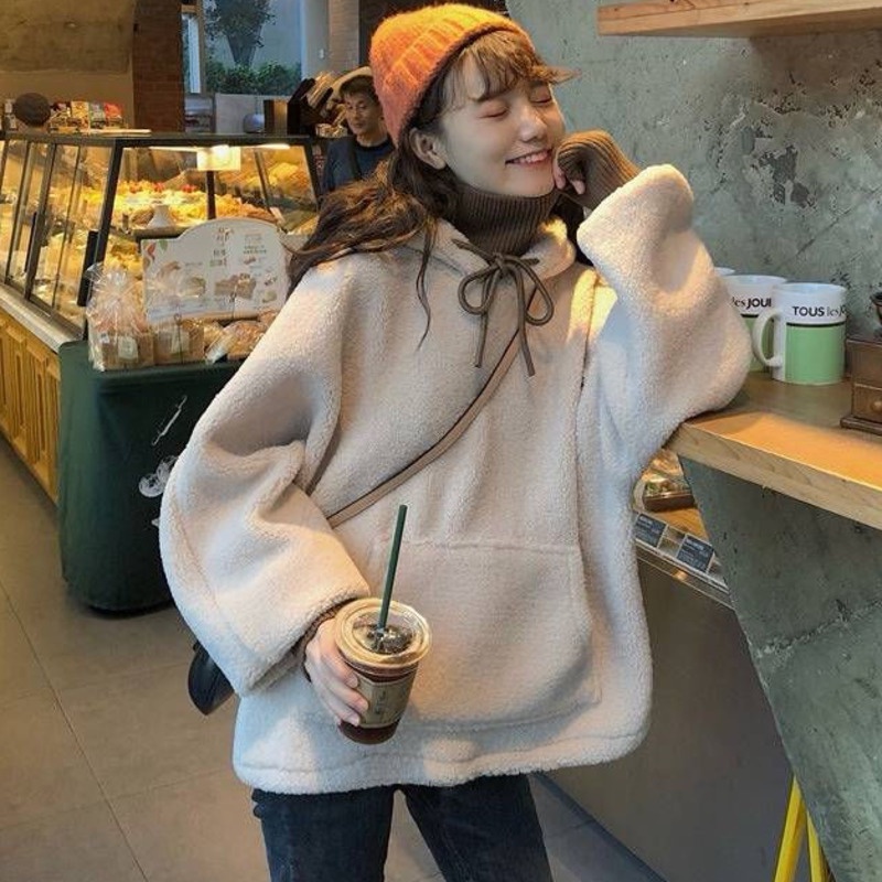 Áo Hoodie Dài Tay Giả Hai Lớp Phong Cách Preppy