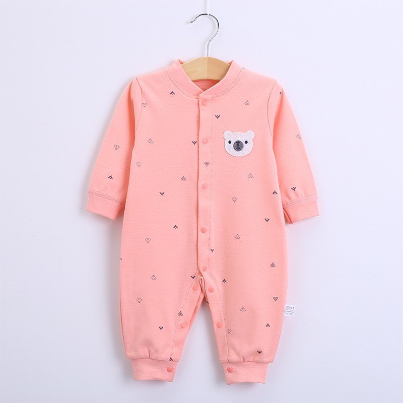 Body cho bé TEDDY, bodysuit dài tay liền thân cotton xuất Hàn cho bé trai và bé gái sơ sinh từ 0-3 tháng